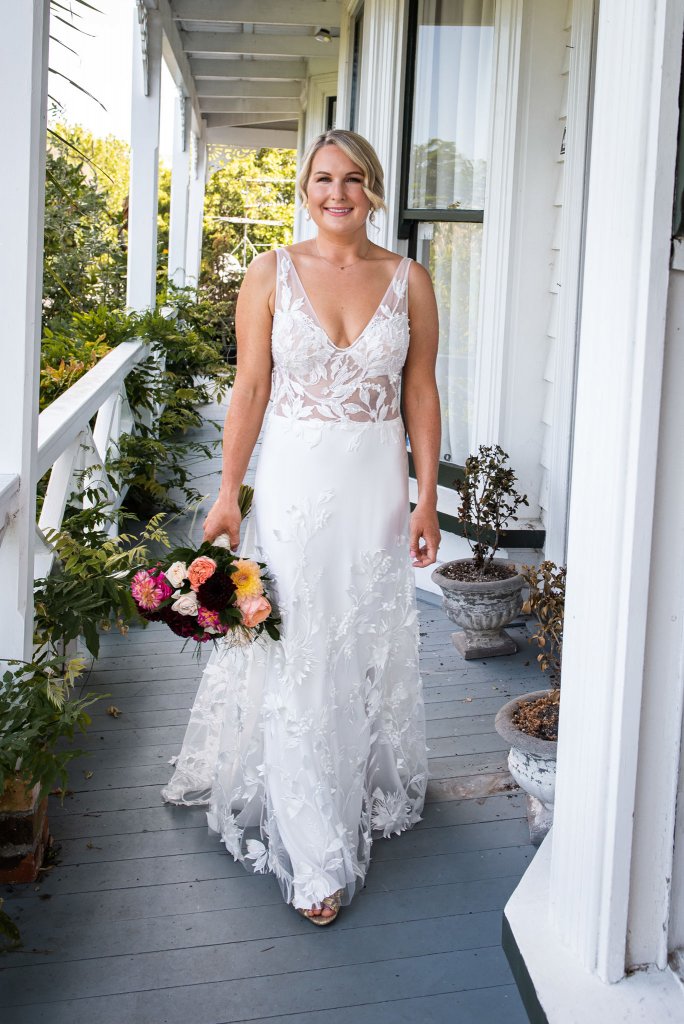 Lydia’s dress was made out of 3D lace manipulated & constructed to look like it ‘came like that’ heavily adorned around the hem and creeping up to a ‘V’ neck bodice, which has extra sparkle and sea pearls added – a truly bespoke Wedding dress for one of my best friends!